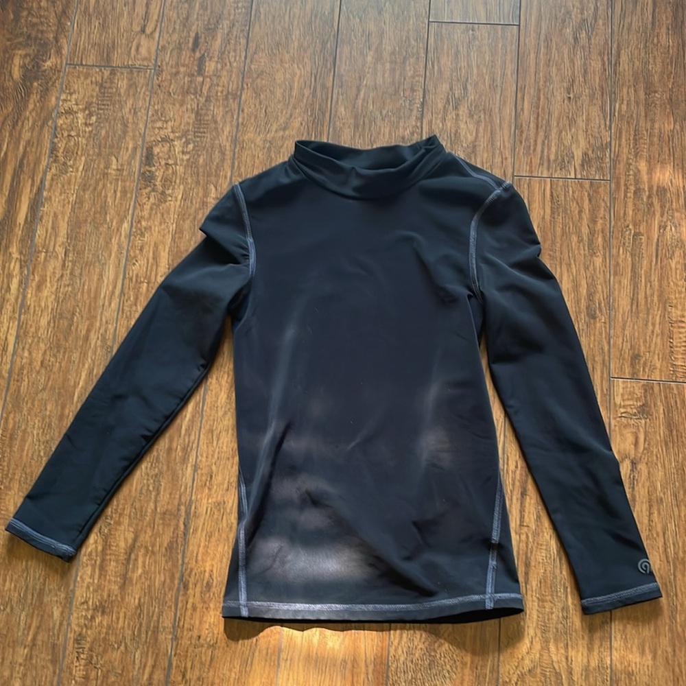 Champion Girls Mock Neck Long Sleeve Athletic Top Size L 12-14 Black